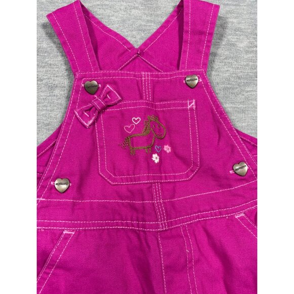 Carhartt Infant Girls 18 M Pink Cotton Overalls - Picture 2 of 5